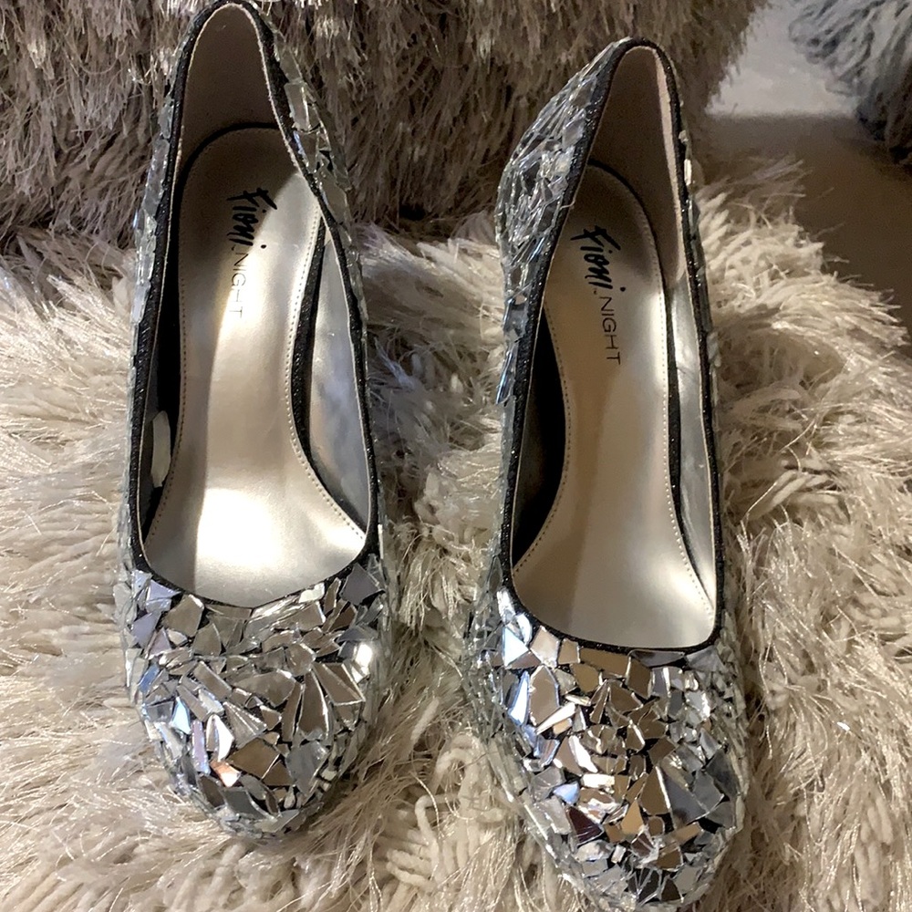 Mirror stiletto silver heels